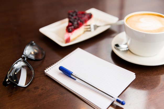 Contact desk with notepad